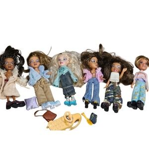 Lot of 6‎ Mini Bratz Dolls Fashion Play Kids Toys